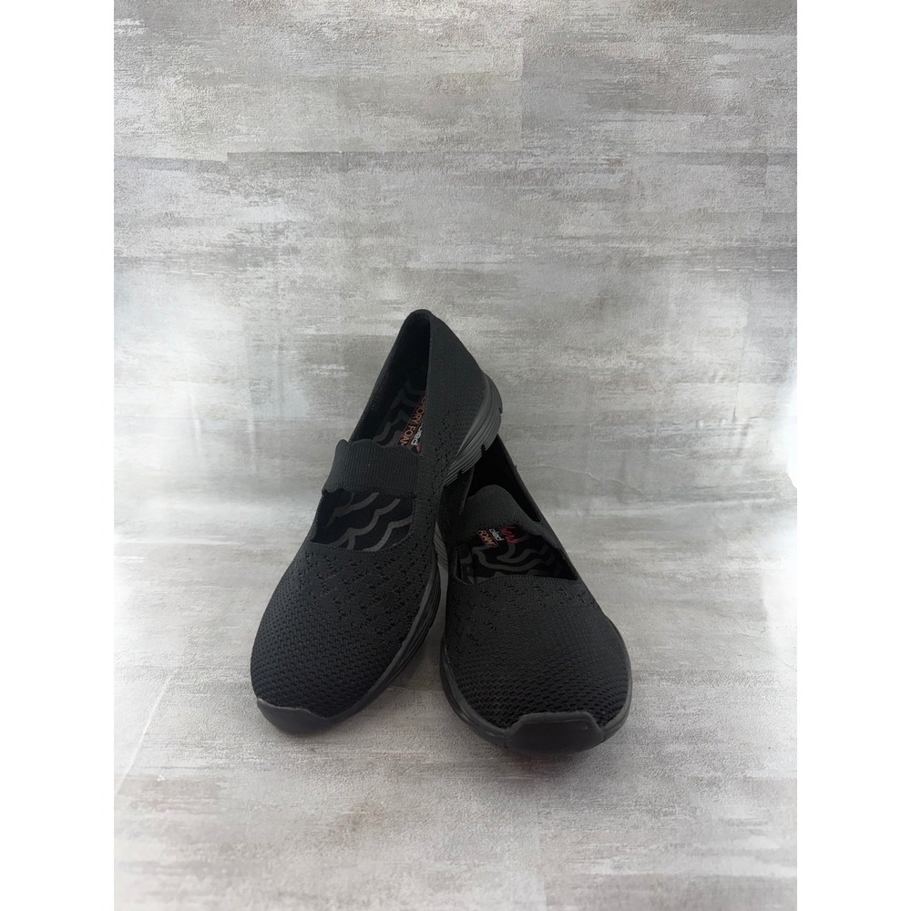 Skechers Microburst 2.0 Be Nice Black Knit Mary Jane Shoes 49622 Women Sz 9
